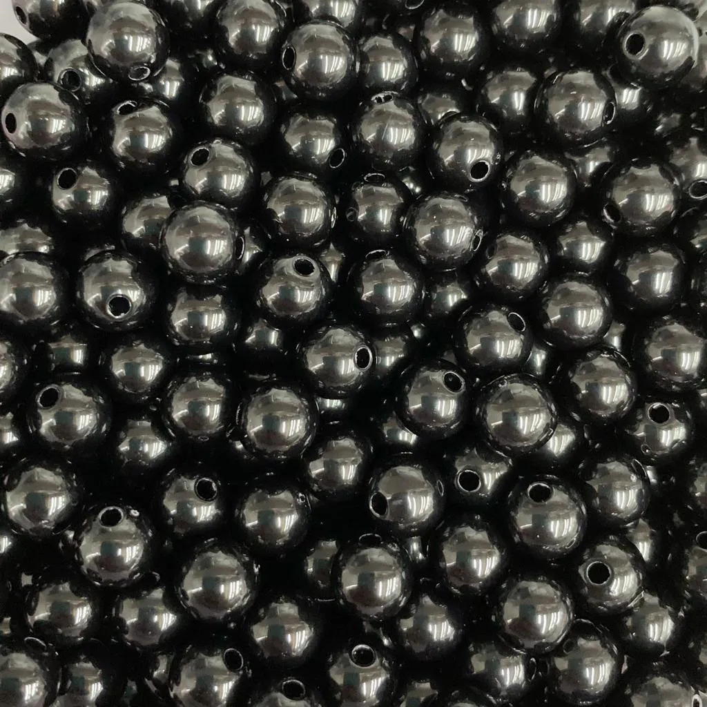 MIÇANGA LEITOSA PLASTICA c furo ( 10 mm ) PRETO