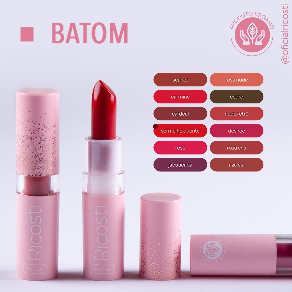 Batom Hidratante Vegano Ricosti Original – Alta Pigmentação