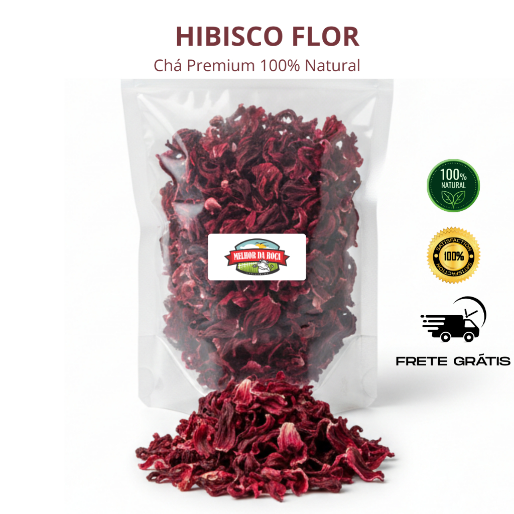 Hibisco flor 1kg chá premium 100% natural em Oferta na Shopee