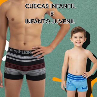 Kit 2/3/5/10/12 Cuecas Infantil Crianças e Adolescentes Infanto Juvenil Cuecas Tipo Boxer Sortidas em Oferta na Shopee