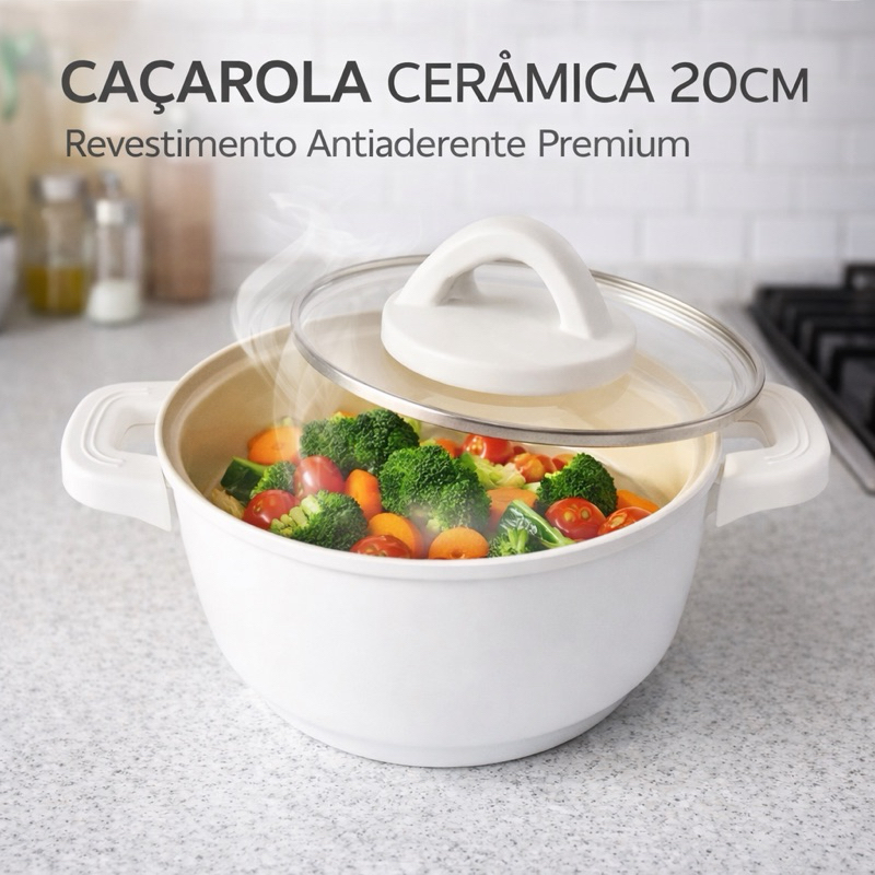Caçarola de Alumínio com Revestimento Cerâmico 20CM Clink