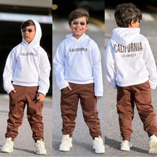 Conjunto Infantil Agasalho Moletom Flanelado Inverno Quentinho com capuz lançamento em Oferta na Shopee