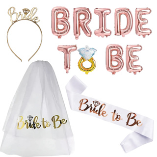 Despedida de Solteira Produtos para Festa Bride to Be Escolha seu Item Véu, Faixa, Balão e Tiara Noiva Chá de Lingerie em Oferta na Shopee