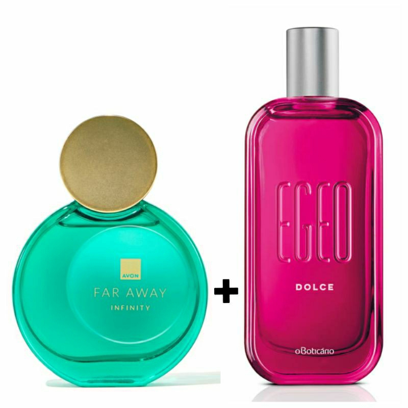 Kit Deo Parfum Far Away Infinity 50ml Avon + Colônia Egeo Dolce 90ml O Boticário