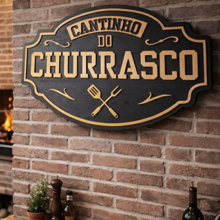 Cantinho Do Churrasco - Placa em MDF 2 camadas. Ideal para área Gourmet em Oferta na Shopee