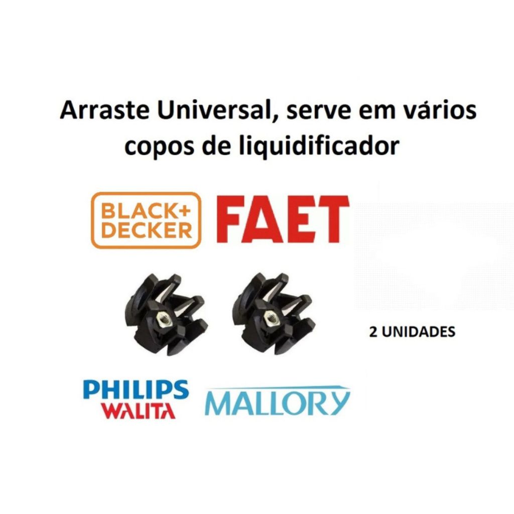 KIT com 2 Arrastes copo liquidificador Walit@ modelos Twister Liqfaz D@ily - com porca