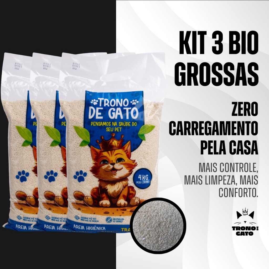 Kit 3 Areias Biodegradável Bio Grossa em Oferta na Shopee
