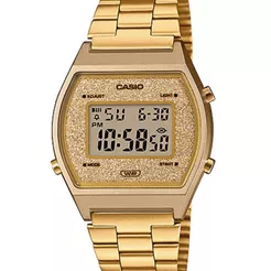 Relógio Casio Feminino Vintage Dourado Gliter B640Wgg-9Df