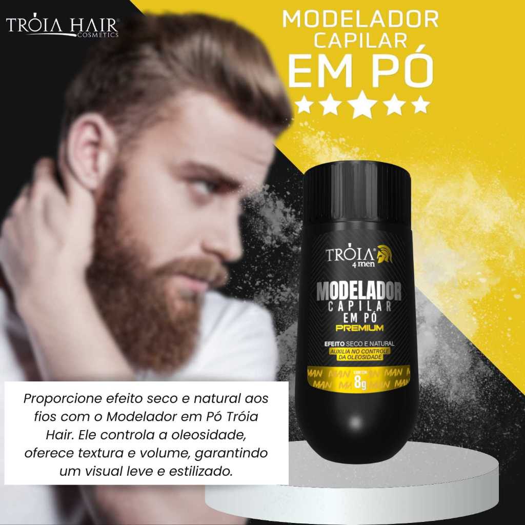 Fixador Capilar em Pó White 10g Troia Hair - Modelador com Efeito Natural