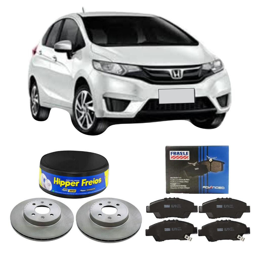 Kit Disco + Pastilha De Freio Dianteira New Fit 1.5 16V 2015 A 2021 Hipper Freios Frasle