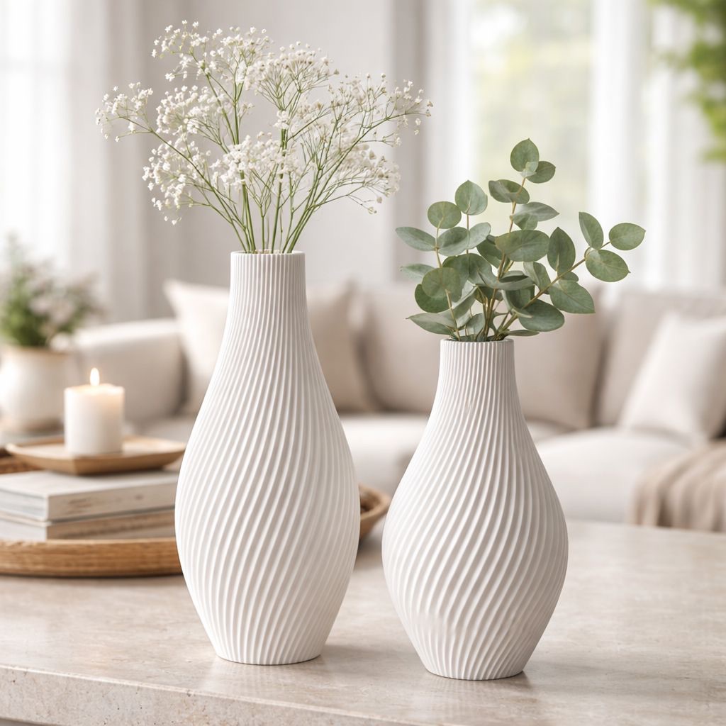 Vaso Decorativo Folhas Secas Espiral Duo 2 Und Casa Escritório Decoração Moderna Par de Vasos Rack Sala Casa Decorada em Oferta na Shopee