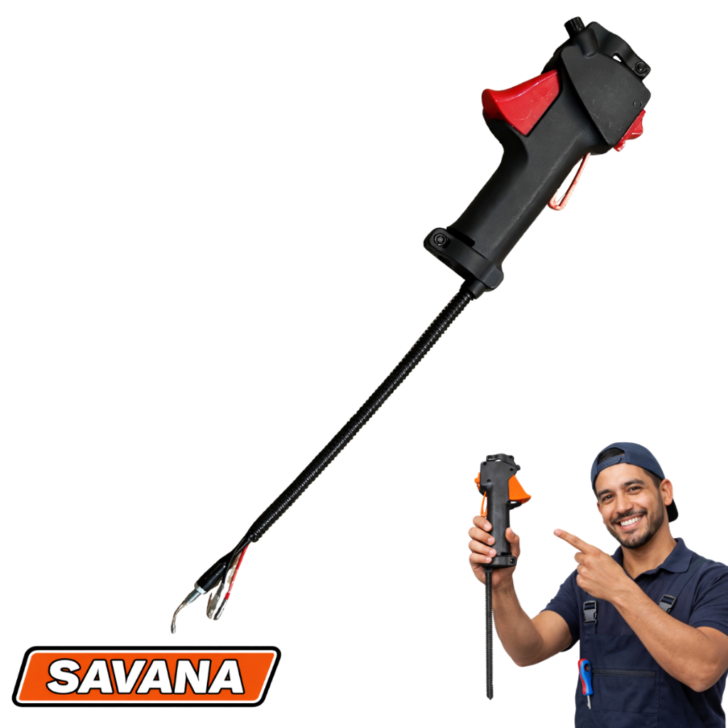 Gatilho Punho Acelerador Completo Cabo Curto Para Roçadeira e Derriçadeira Multifuncional 26mm