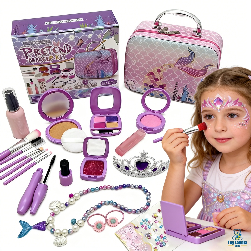 Maleta Maquiagem Kit Completo Infantil Para Menina Sereia Princesa Linda Lançamento com Gliter em Oferta na Shopee