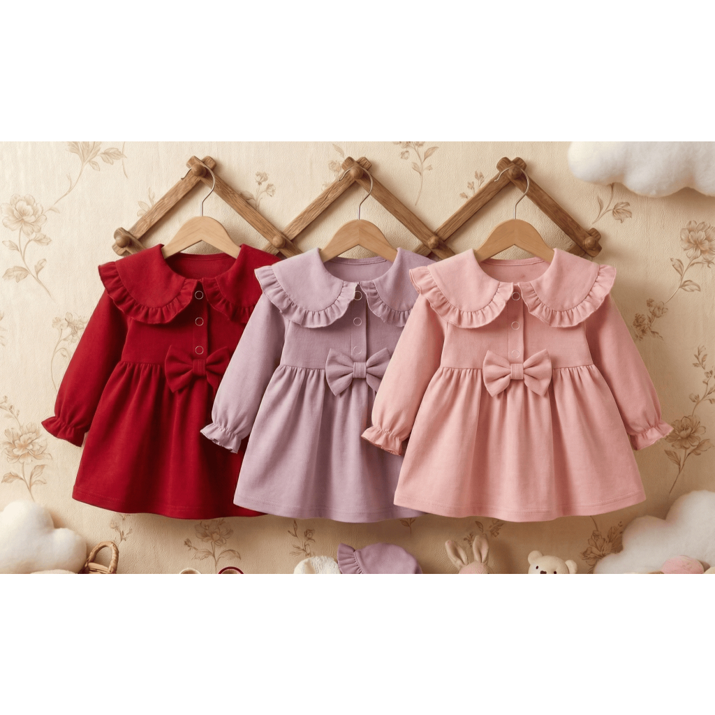 Kit com 3 vestidos bebê Isís