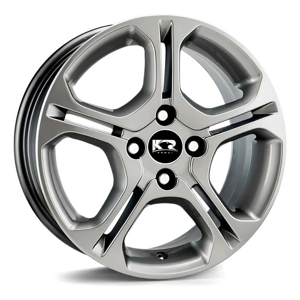 Kit 4 Rodas Aro 15 4x100 Renault Sandero Clio Logan Grafite Brilhante Krmai R97