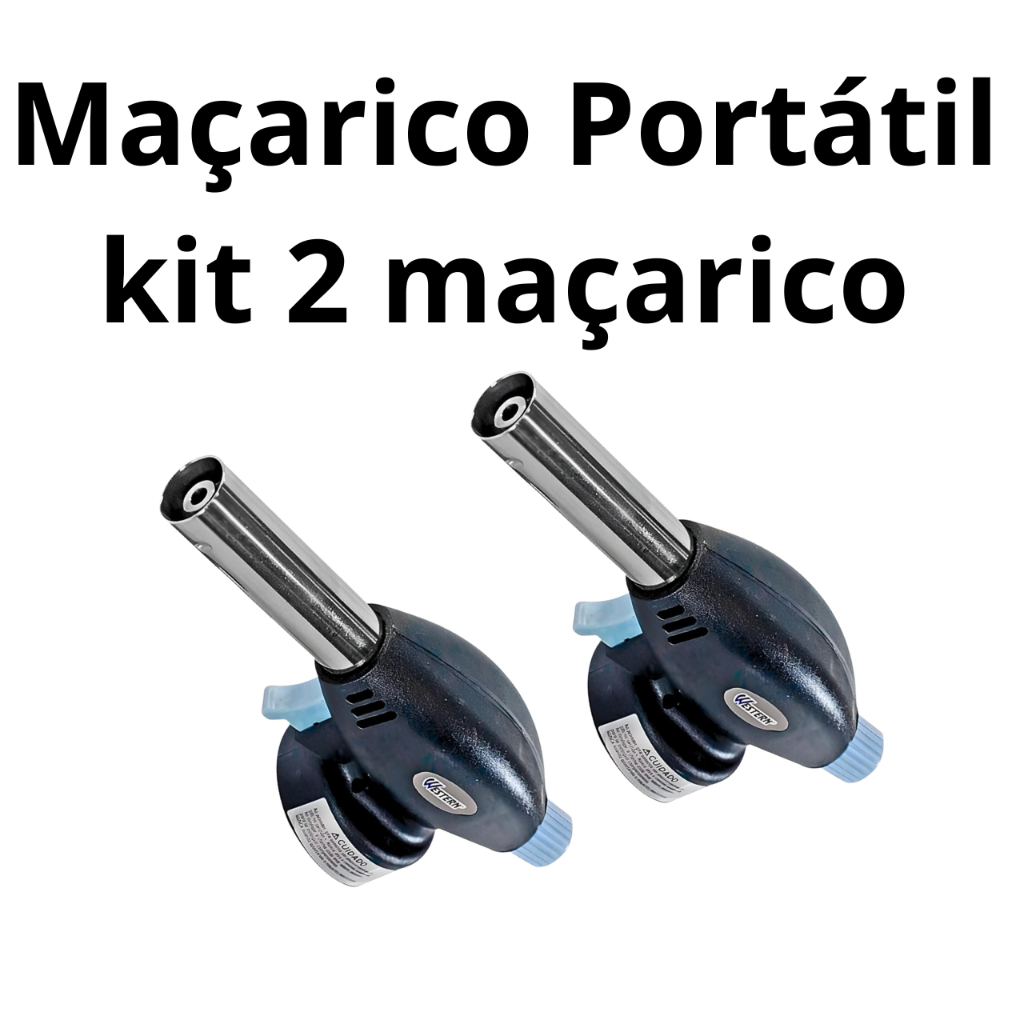 Kit 2 Maçarico Culinário Gourmet Multiuso com Regulador Profissional