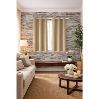 Cortina Oxford De Janela Sala/Quarto 2,00X1,50 Metros Tecido Grosso Com Ilhós em Oferta na Shopee