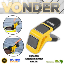 Suporte Para Pincel Magnético Com 2 Ímãs Vonder Com Abridor De Latas Resistente Oferta Premium