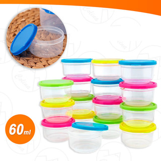 Kit 8 a 24 Potes Redondos Com 60ml Cores Variados Com Tampa Hermética - Variação De Kits