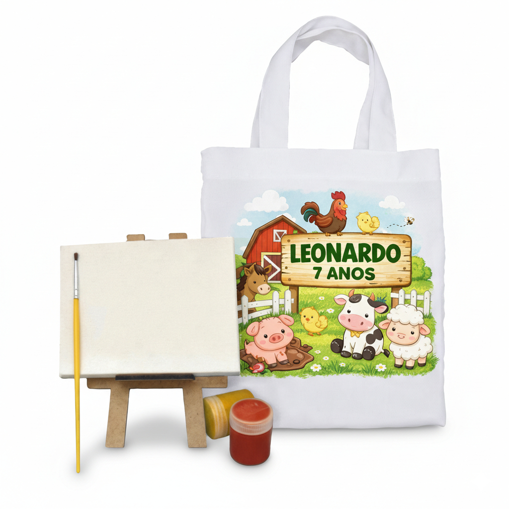 Kit Pintura Tela Pincel Tinta Sacolinha Poliéster Presente Lembrancinha Aniversário Infantil em Oferta na Shopee
