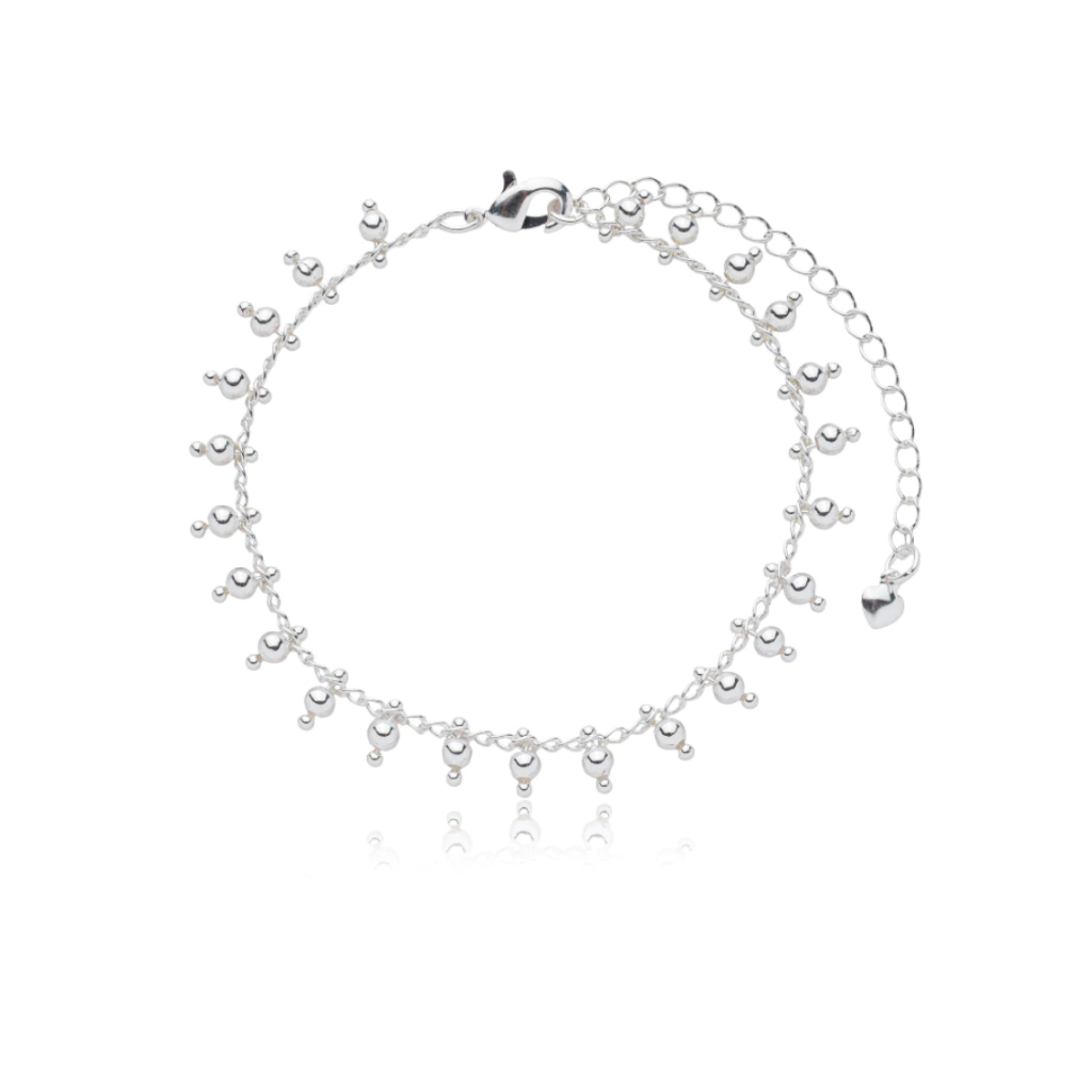 Pulseira bolinhas a prata 925 em Oferta na Shopee