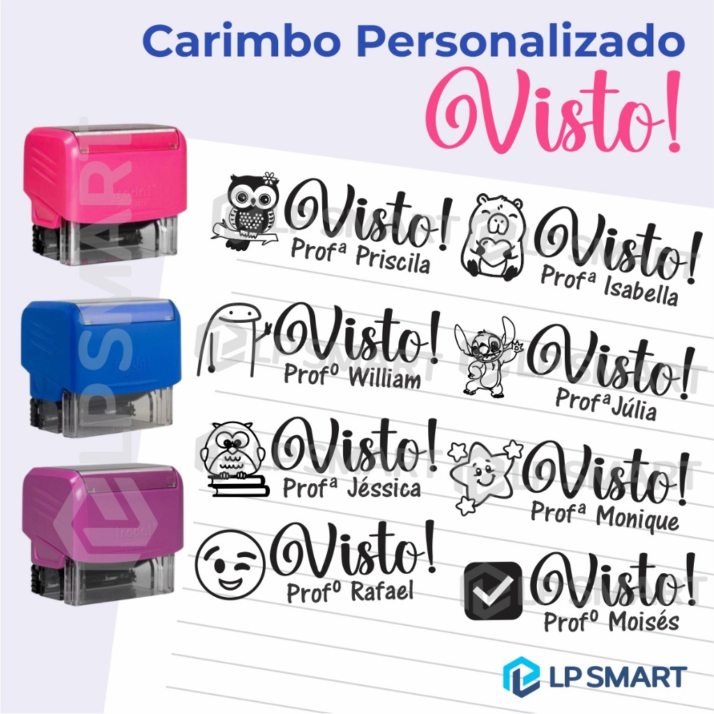Carimbo Personalizado Automático Visto Pedagógico Professor Incentivo Material Escola Trodat em Oferta na Shopee
