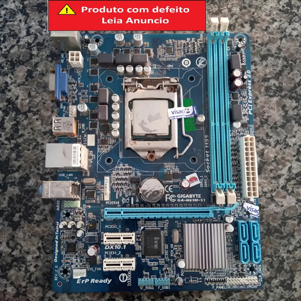 Placa Mãe Gigabyte Ga H61m-s1 1155 - Não Liga Leia O Anuncio