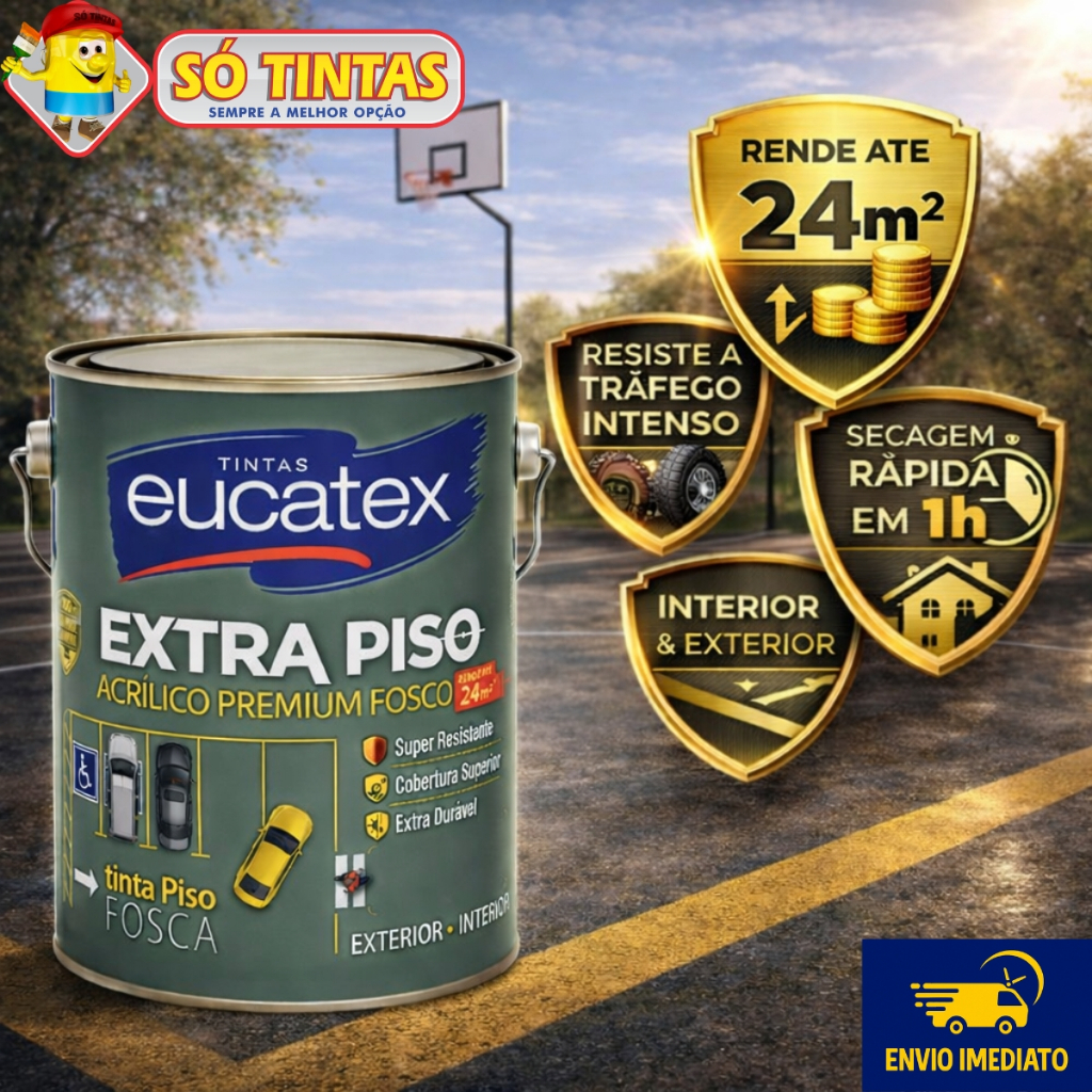 Tinta para Piso e Muro Concreto Eucatex Lavável Extra Piso 3,6L Ideal para Piso Externo em Oferta na Shopee