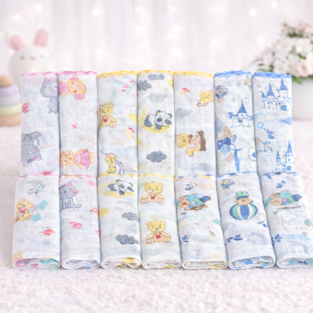 Fralda de Boca Bebe 6 unidades Dupla Camada 100% Algodão