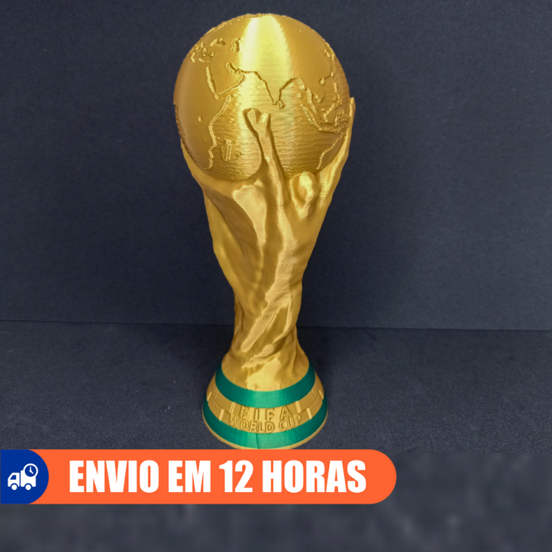 Troféu Tamanho REAL - Item comemorativo p/ fãs de Futebol, Copa do Mundo, Brasil FanArt