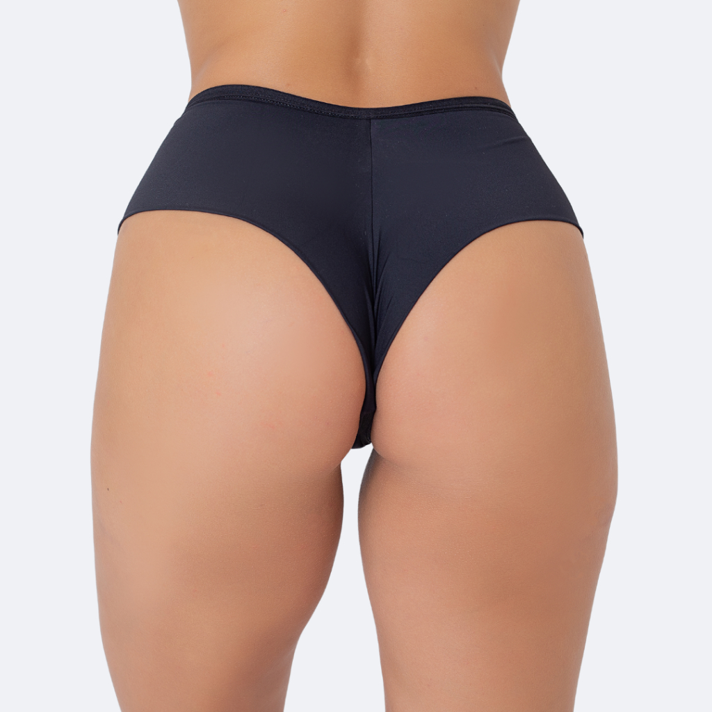 Detalhes do KIT 5 Calcinha Fio Duplo Poliamida Fio Duplo Empina Bumbum Lingerie Conforto Cintura Cós Médio Pala Larga Dupla