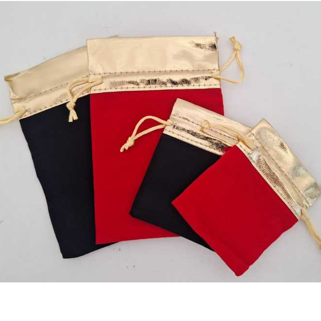 Kit 50 Saquinhos Saco de Veludo 7x9/10x15 Lembrancinha Natal Jóias Festa Casamento