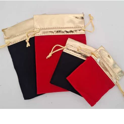 Kit 50 Saquinhos Saco de Veludo 7x9/10x15 Lembrancinha Natal Jóias Festa Casamento