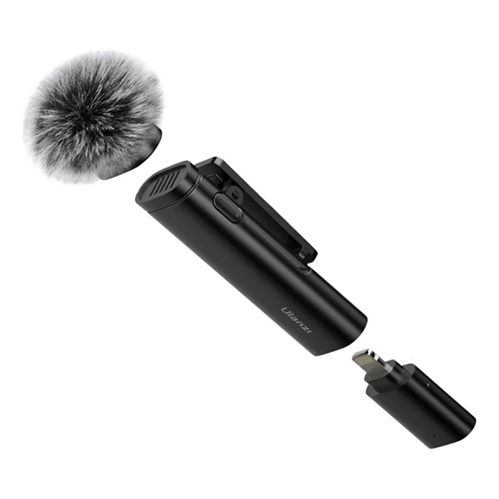 Microfone Ulanzi Wm-10 Lapela Sem Fio Iphone Lightning C/ Nf Preto