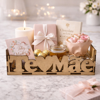 Bandeja Mdf Cru 20x15x5 para Dia Das Mães Presente Feminino Chocolate Caixa Brindes Doces Organização em Oferta na Shopee