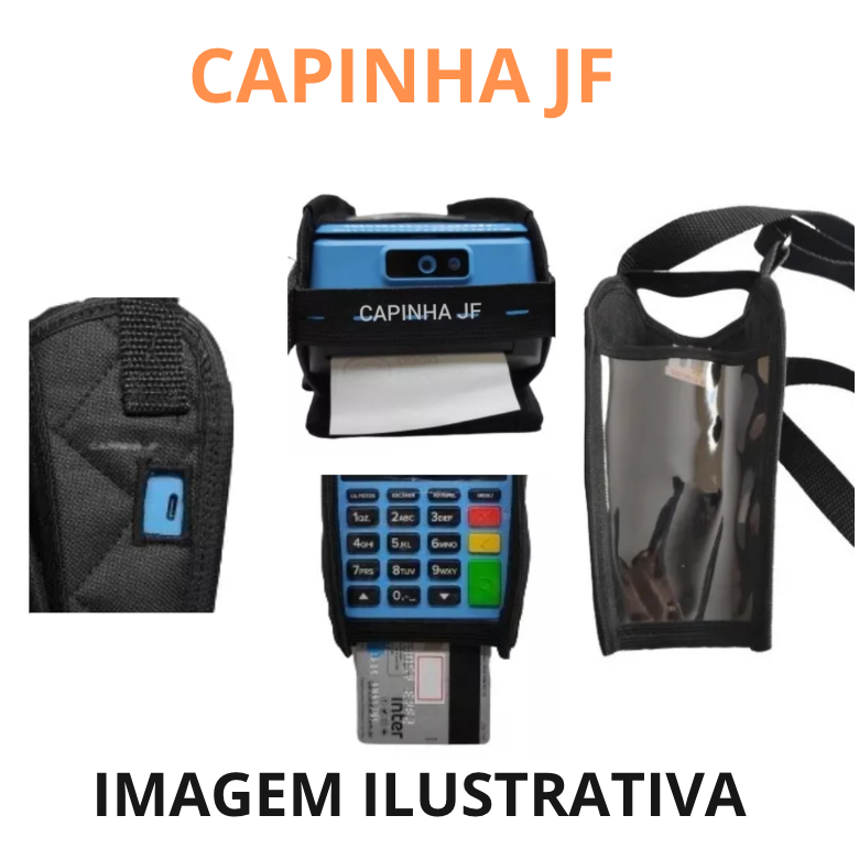 Capa para Maquina de Cartão Bolsa C/ Alça Reforçada | Visor Transparente | Proteção Contra Quedas e Sujeira