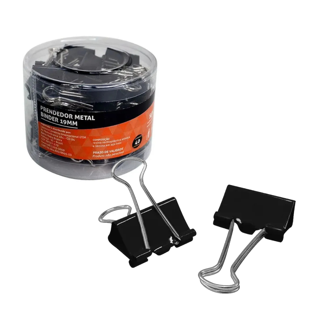 Kit40 ou 20 Prendedores de Papel 19mm Preto Binder Leo&Leo Clipes Metal Clipes Encadernação JocarOff em Oferta na Shopee