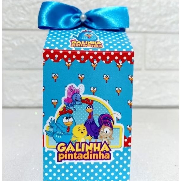 Caixinha Milk Galinha Pintadinha Personalizada Nome e Idade - Kit 10 a 40 Un Lembrancinha Festa