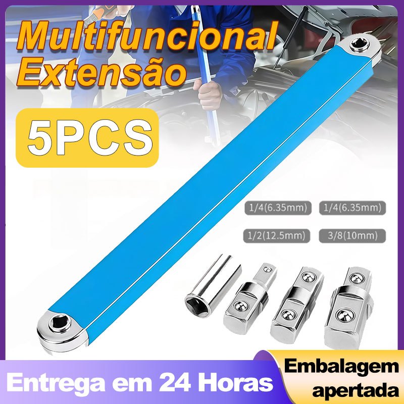 Chave de Extensão Multifuncional para Catraca - Ferramenta de Reparo Automotivo com 4 Adaptadores em Oferta na Shopee