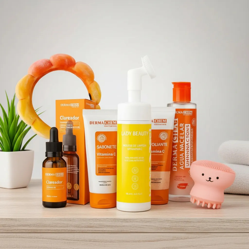 Kit Skin Care Clareador Melasma Manchas No Rosto Vitamina C Clareamento Facial Com Ácido Glicólico em Oferta na Shopee