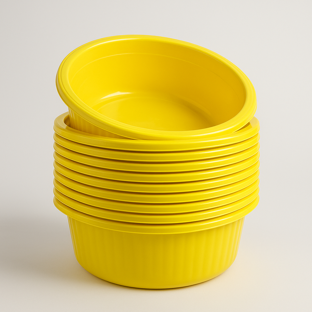 Kit 05 Bacias ( Vasilhas )  Plásticas Redondas - 2,5 Litro em Oferta na Shopee