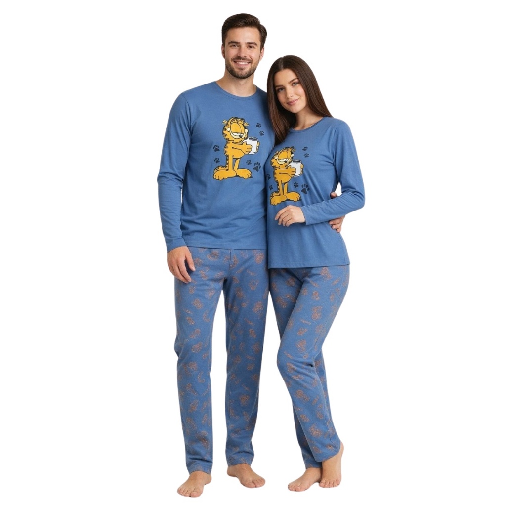Kit 2 Pijamas Casal De Frio Feminino e Masculino Inverno Manga Longa e Calça Comprida Personagens