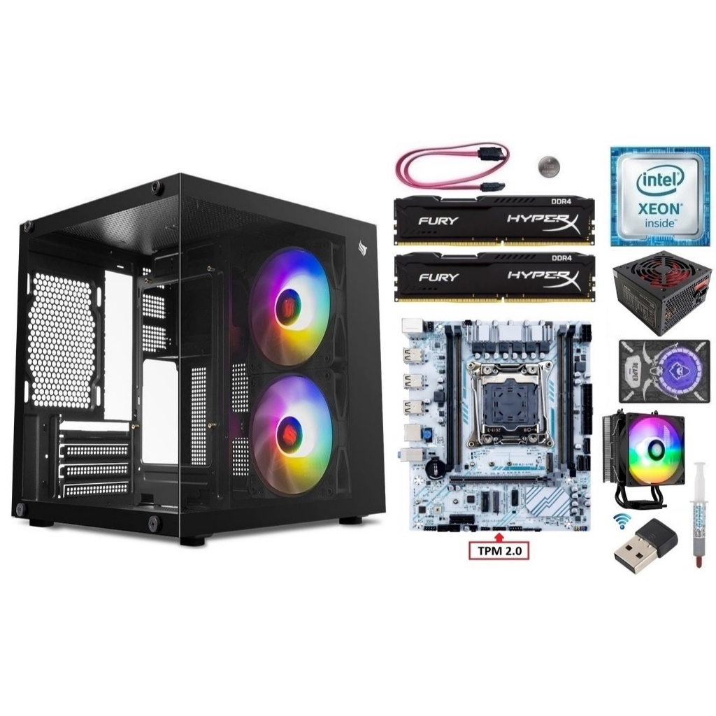 Kit Gamer X99 Xeon E5 2650 v4/ 8GB-16GB DDR4/ Gabinete + Fonte 500w + SSD + HD