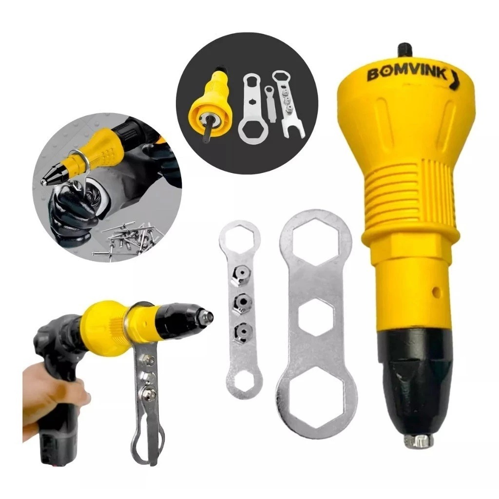 Cabeçote Rebitador P/ Aclopamento Furadeira E Parafusadeira Adaptador Rebitador para Furadeira