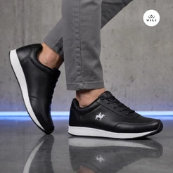 Tênis Masculino Polo Vili Madri Casual Confortável Preto