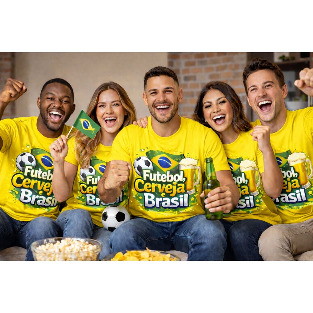 Camiseta Copa Do Brasil Estampa Futebol Cerveja Brasil Camisa Unissex Adquira Já Envio Rapido