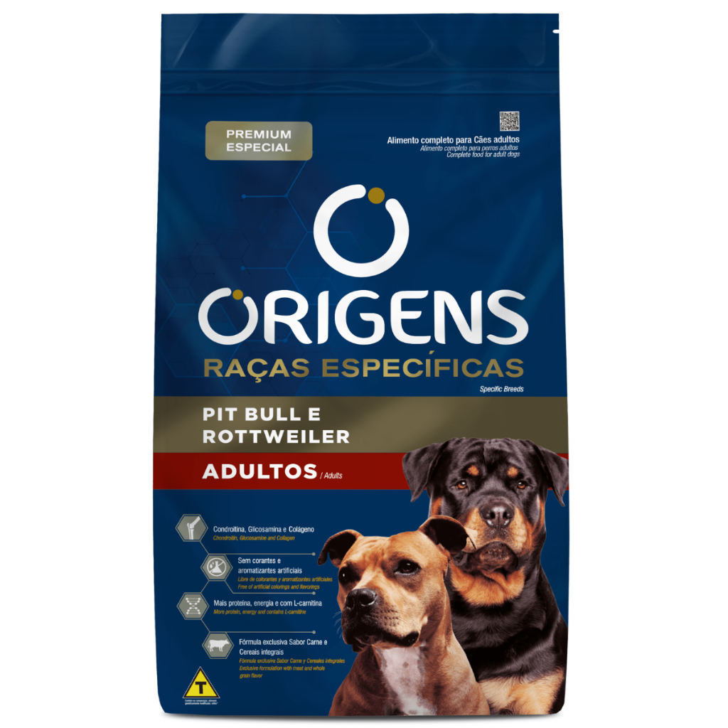 Ração Origens Especificas Pit Bull E Rottweiler Adultos 15kg em Oferta na Shopee