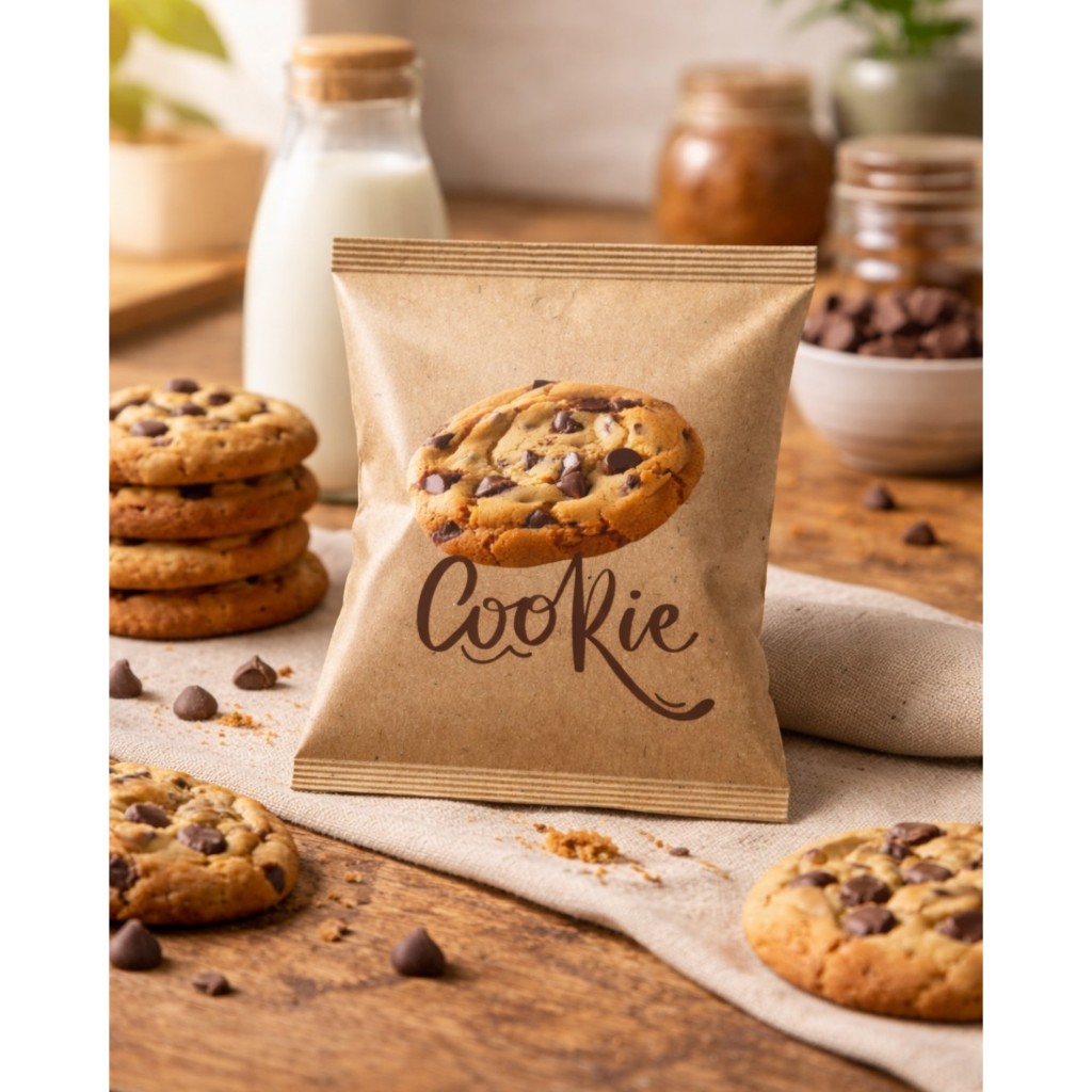 100un Embalagem para Cookie kraft metalizado em Oferta na Shopee