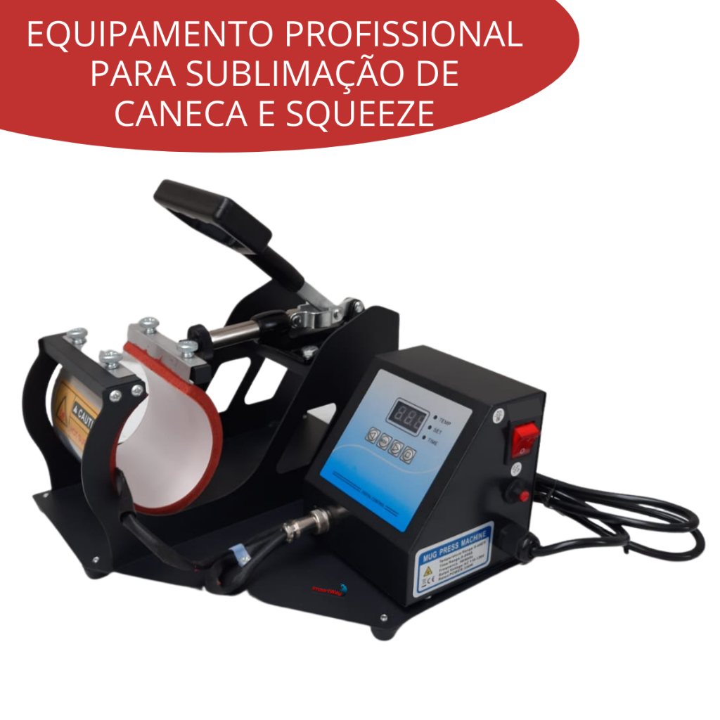 PRENSA TÉRMICA SUBLIMAÇÃO CANECA COM PAINEL DE CONTROLE 350W 127V IWPTSC110 - IMPORTWAY