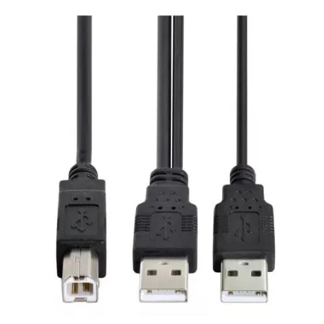 Cabo Y 2 USB A para USB B – Alimentação Extra para HD Externo e Impressora